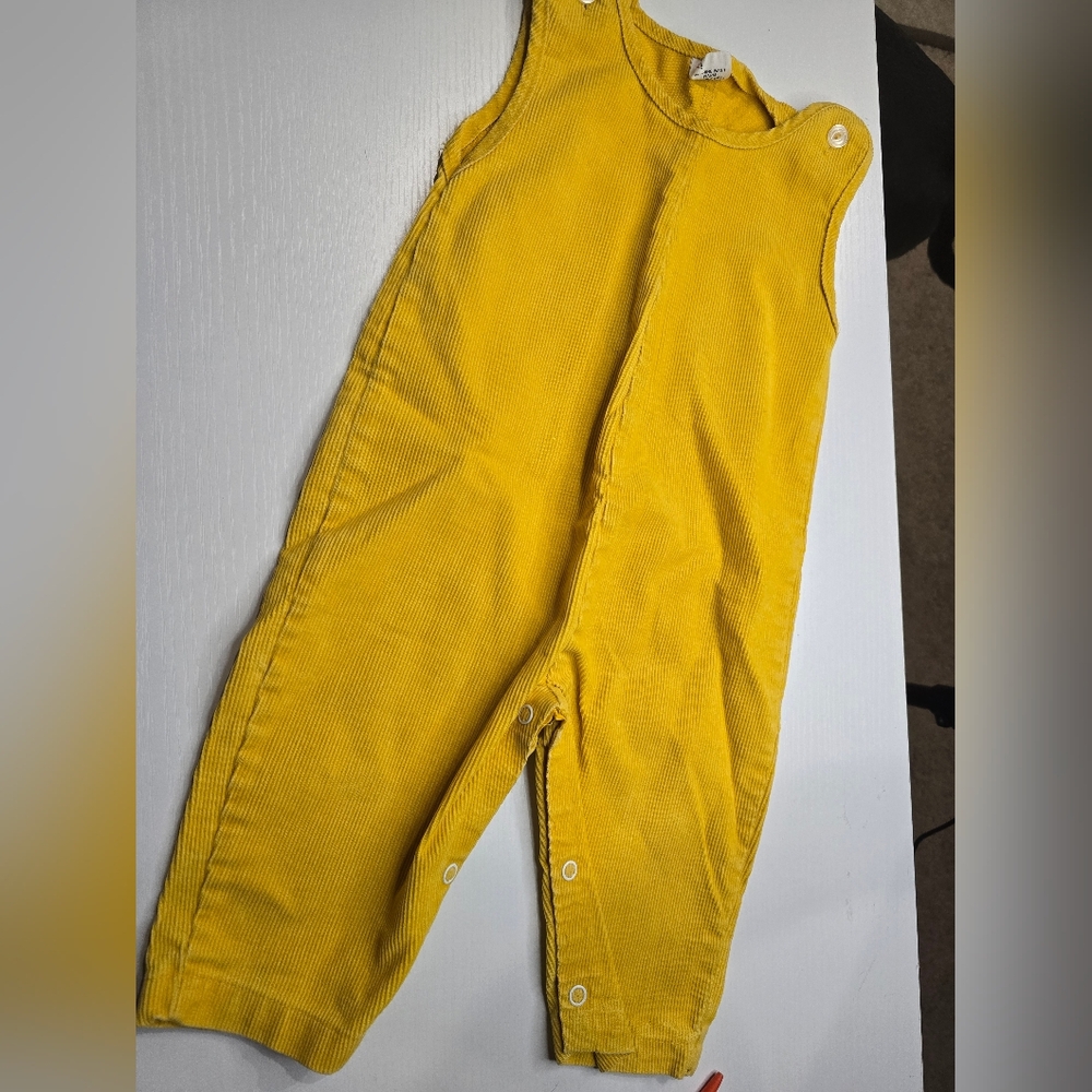 Vintage Sears Mustard Boys Cordouroy Overalls Excellent Medium